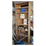 Tall roll round shelf with contents