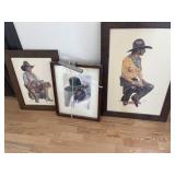 Wooden framed cowboy photos