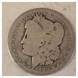1880 P SILVER MORGAN $1 DOLLAR COIN
