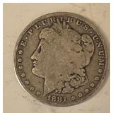 1881 P SILVER MORGAN $1 DOLLAR COIN