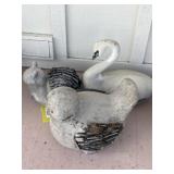 Swan, bird and snail yard art