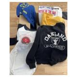 Box of vintage T-shirts, and sweatshirts on the