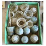 Assortment of glass vintage  insulators