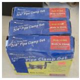 Three-quarter pipe clamp set