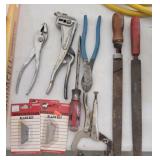 Assortment of files and razor blades