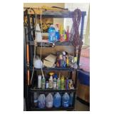 Plastic shelving with contents
