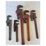 Assortment of pipe wrenches