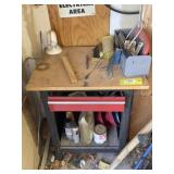 Work table with contents