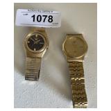 2 seiko gold colored watches