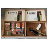2 vintage boxes with contents