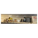 Shelf with miscellaneous antiques
