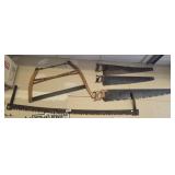 Assortment of antique hand saws