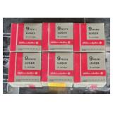 6 lots 1 bx 9mm Luger cartridges 6x$High bidder