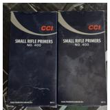 2 lots 1 bx of CCI small rifle primers