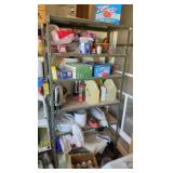 Whole garage shelf with contents
