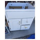 White cabinet and drawers with no top