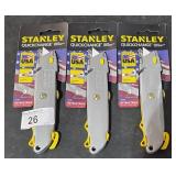 3 Stanley quick change utility knives