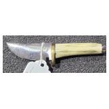 Mini Knife w/ "H" Antler Handle  4 1/4" long