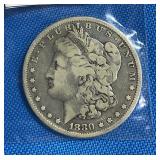 1880 P Morgan Silver $1 Dollar Coin