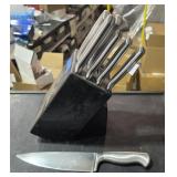 Stainless Knife Set in Wood Block - Hampton