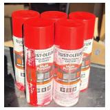 5 Cans Rust-Oleum Muti Purpose Red Spray Paint