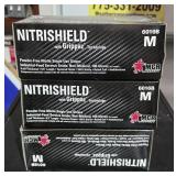 3Lots of 1 Box MCR Safety Nitrishield Gloves sz M
