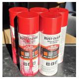 5 Cans Rust-Oleum Muti Purpose Red Spray Paint