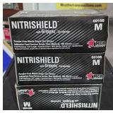 3Lots of 1 Box MCR Safety Nitrishield Gloves sz M