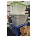 4 Bins w/ Lids and 2 Other Storage Items