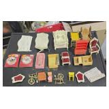 Bag of Wood & Plastic Doll House Furniture