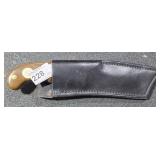"Buxton 6-72 Curved Knife w/ Leather Sheath