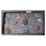 18 Pairs Pierced Earrings   Most w/ Stones