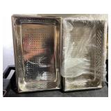2 PERFORATED stainless steel steam table pan