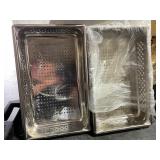 2 PERFORATED stainless steel steam table pan