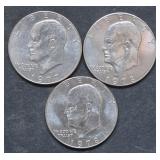 1977D , 2-1998 D Eisenhower Dollars