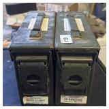 2 metal ammo cans