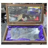 Wood Display Case w/  Loose Mirror 23 3/8" x