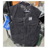 Heavy Hilter Brand Black Canvas Vest sz XL