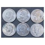 6- 1974 Eisenhower Dollars 2P, 4D