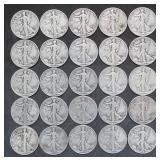 25- 1943 Walking Liberty Silver Half Dollar  -20P,
