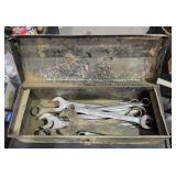 Metal Tool Box w/ 5 Big Wrenches