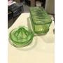 Green Fluorescence Glass Refrigerator Dish &Juicer
