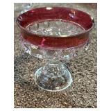 5 Kings Crown Thumbprint Flashed Compotes