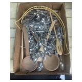 Tray Lot Of Assorted Items Including Forks,