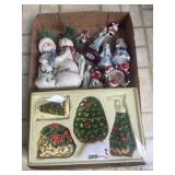 Tray Lot Of Assorted Christmas Decor