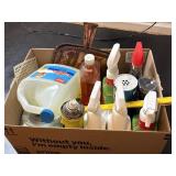 Box of assorted Cleaning Supplies & More