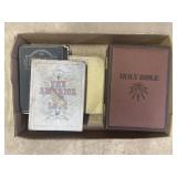 Assorted Books & Bible Holder