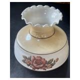 9ï¿½ Vintage GWTW Milk Glass Lampshade Rose Motif