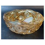 Jeanette Glass Bowl Marigold Carnival Glass