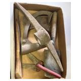 Assorted Items including Axe Head, Shears & More